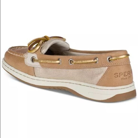 Sperry Top-Sider Angelfish Gold Leather Casual Boat Shoes Slip-On Loafers Size 7 - Picture 4 of 12